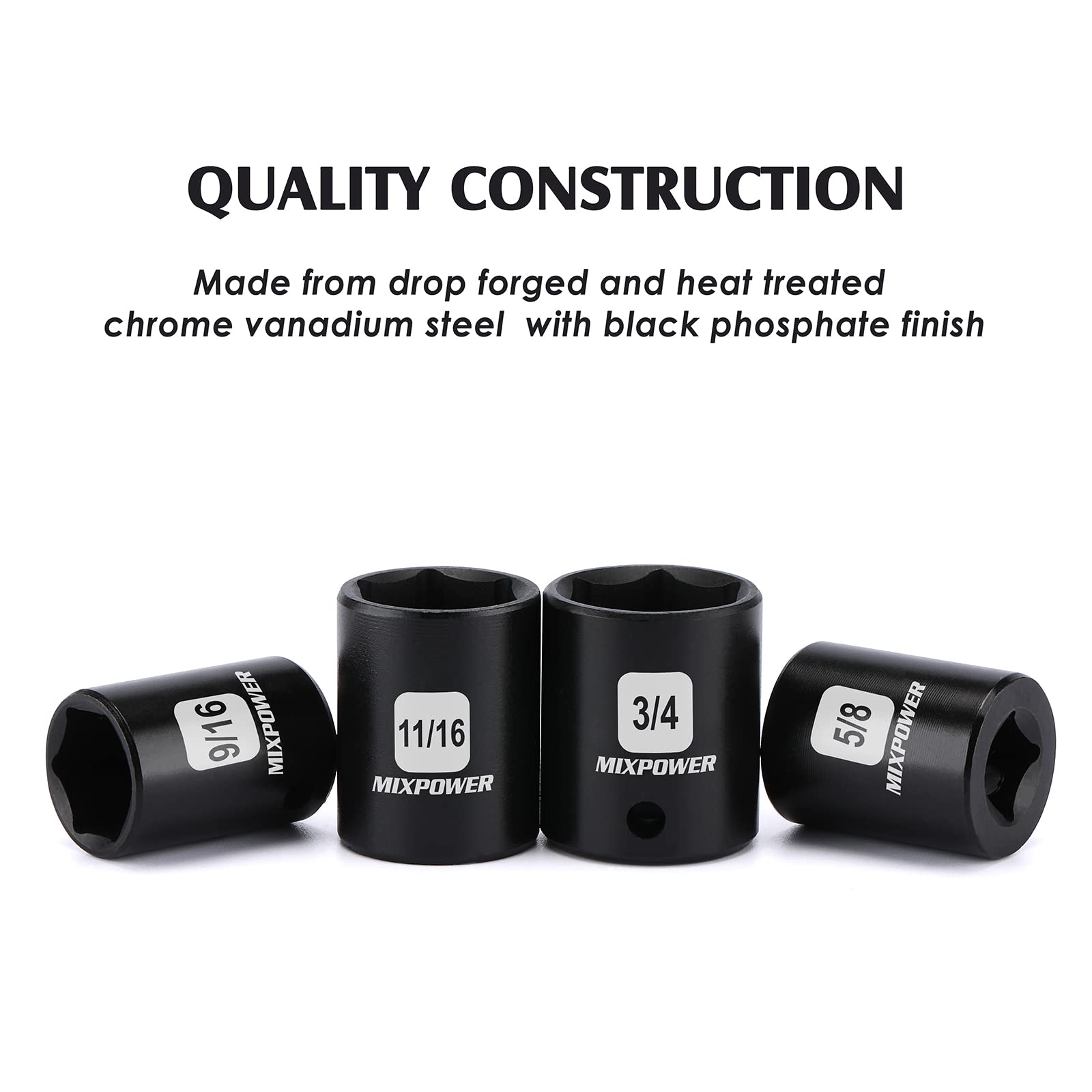 Amazon.co.jp: MIXPOWER 12個 3/8インチ ドライブシャロー インパクト